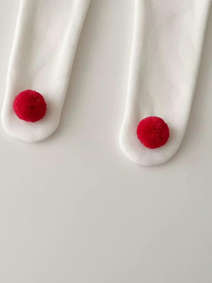 Baby Rudolph Fleece Lined Leggings - White