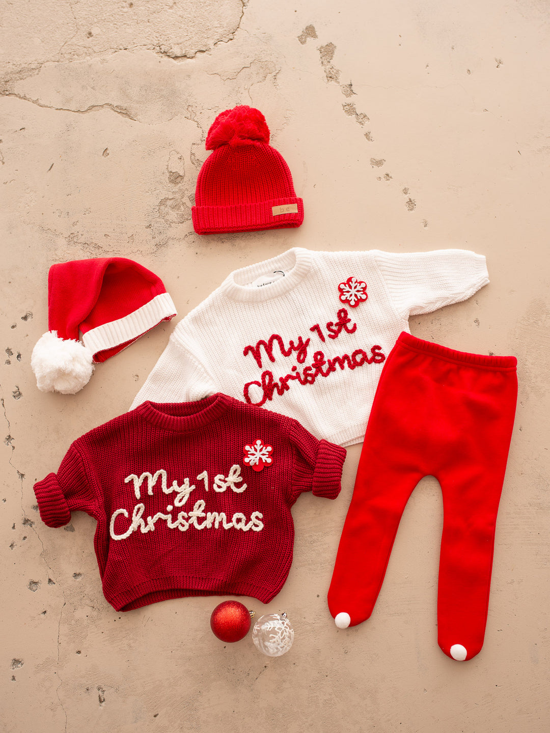 Handmade Baby Christmas Knit Sweater, Cotton Infant Jumper