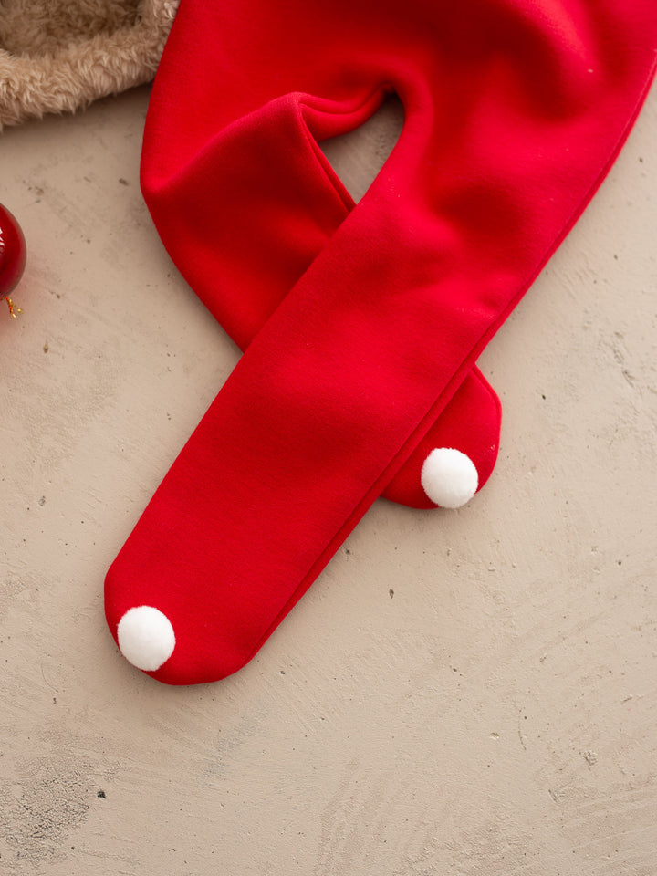 Baby Rudolph Fleece Lined Leggings - Red