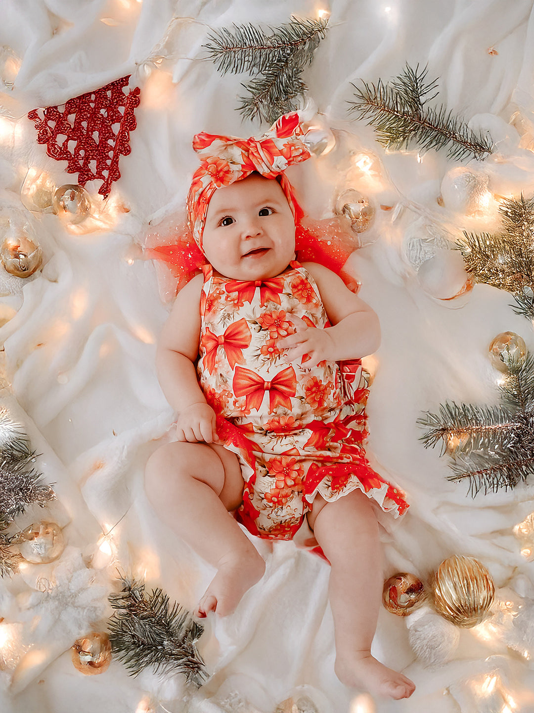 All I Wish - Red Bow Romper