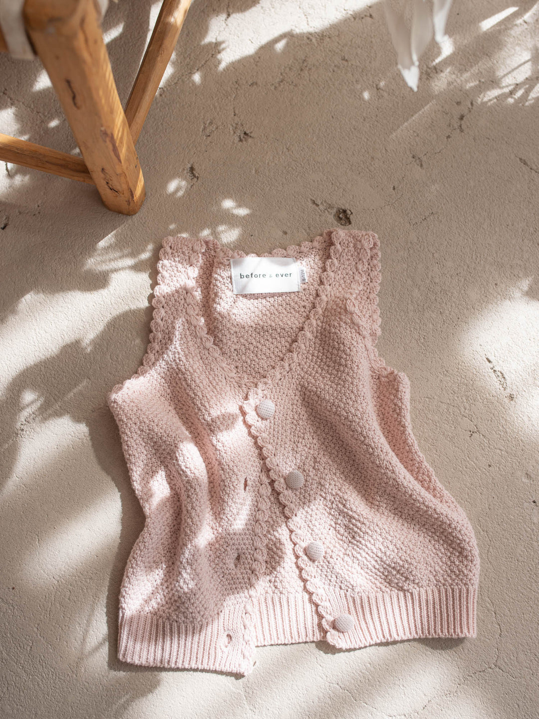 Arden Knit Vest - Soft Pink