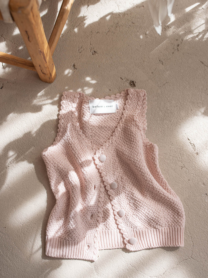 Arden Knit Vest - Soft Pink