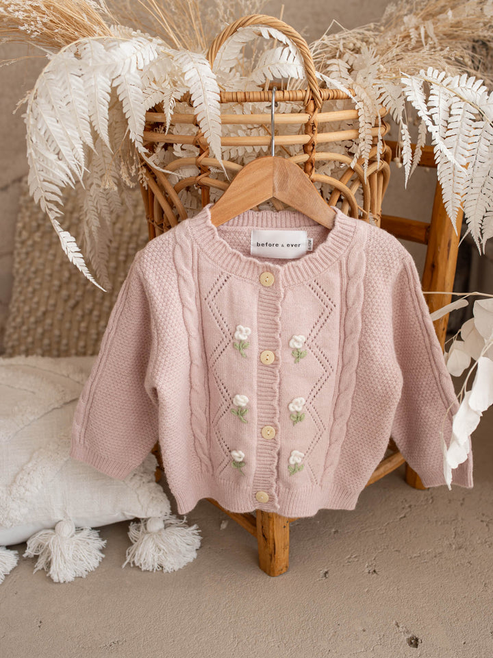 Elowen Mae Cardigan – Dusty Pink