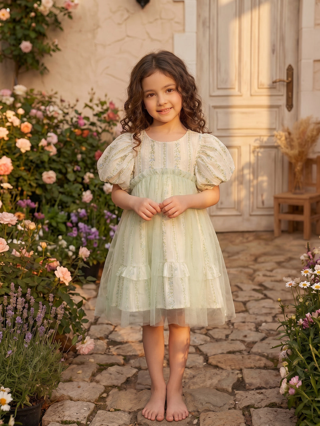 Baby Girl Floral Cotten Dress Flure Vale