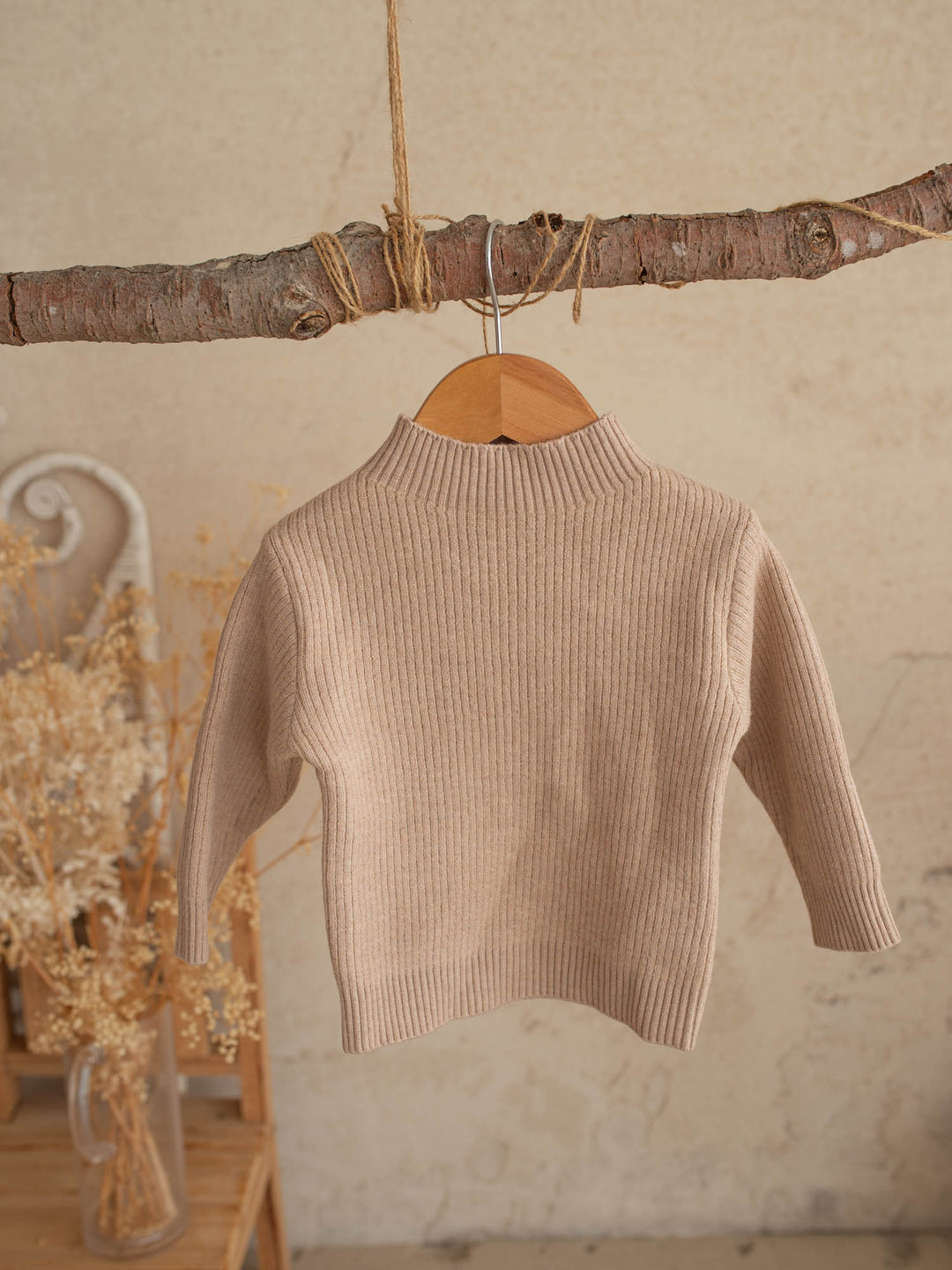 Mila Plush Lined Knit Top - Latte