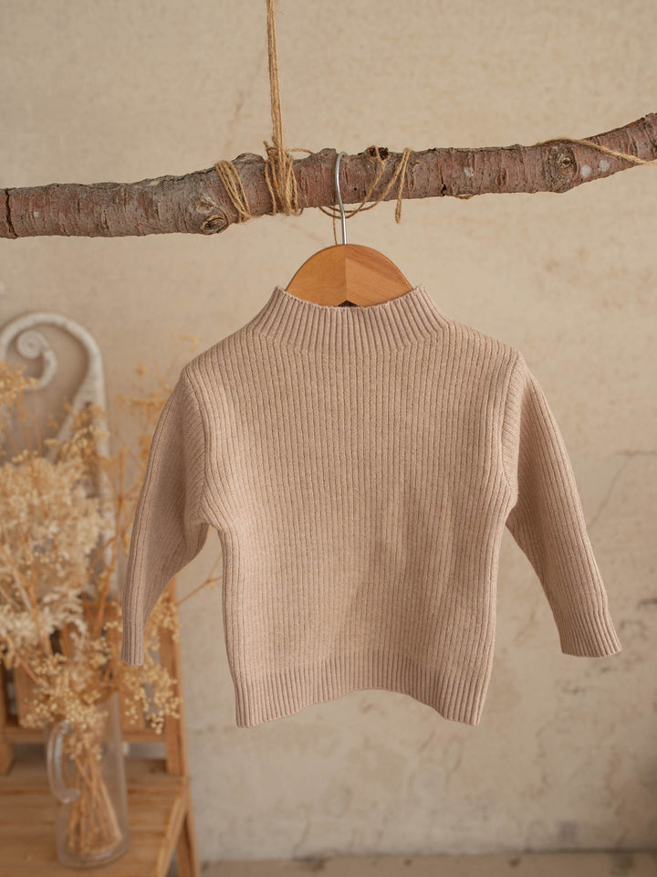 Mila Plush Lined Knit Top - Latte