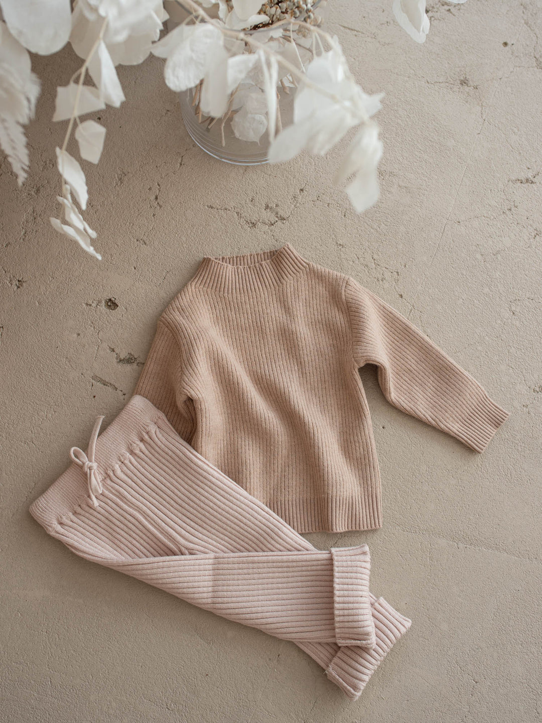 Mila Plush Lined Knit Top - Latte
