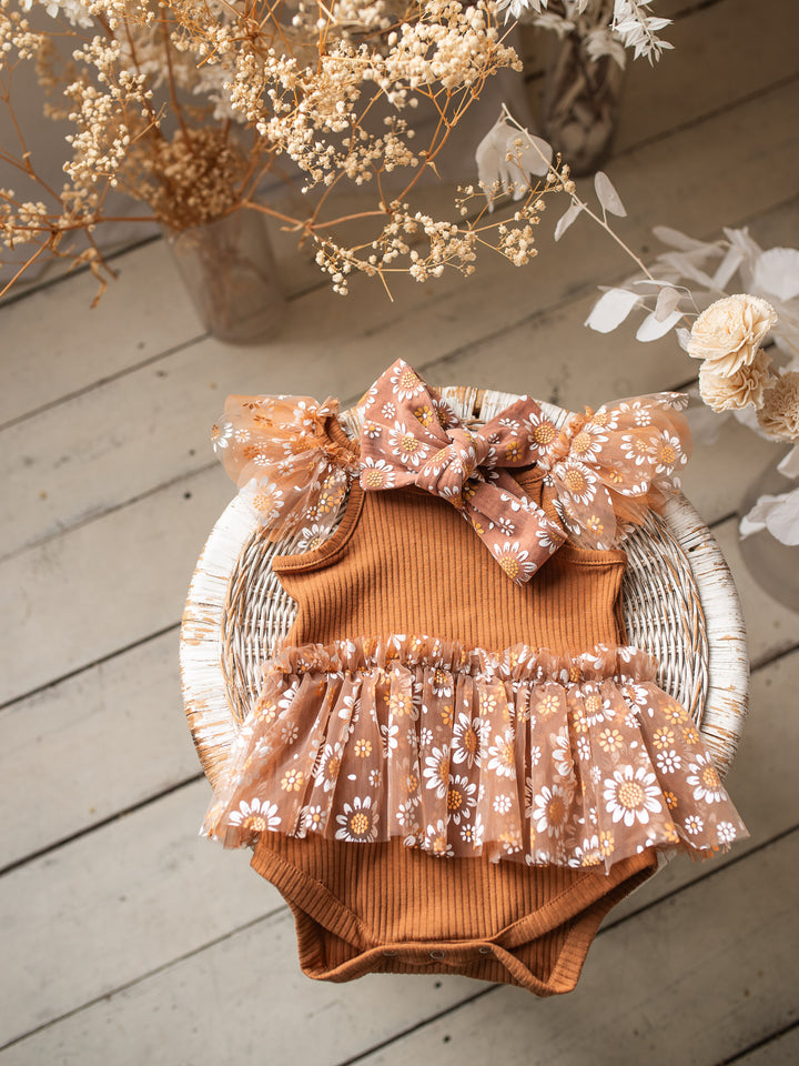 Toffee Daisy Bodysuit - Brown