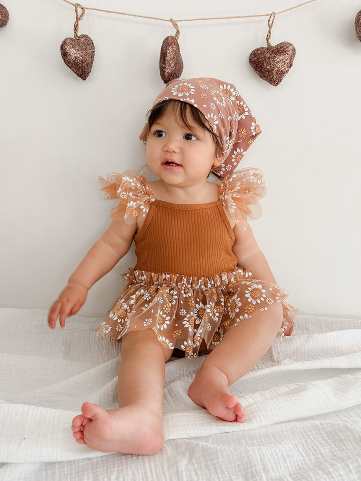 Toffee Daisy Bodysuit - Brown