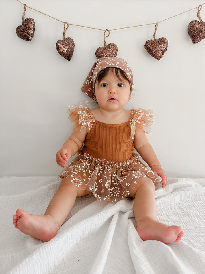Toffee Daisy Bodysuit - Brown