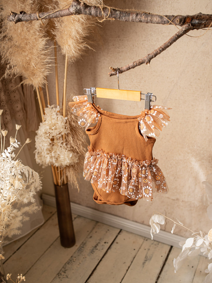 Toffee Daisy Bodysuit - Brown