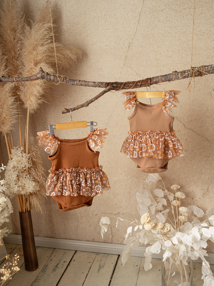 Toffee Daisy Bodysuit - Brown