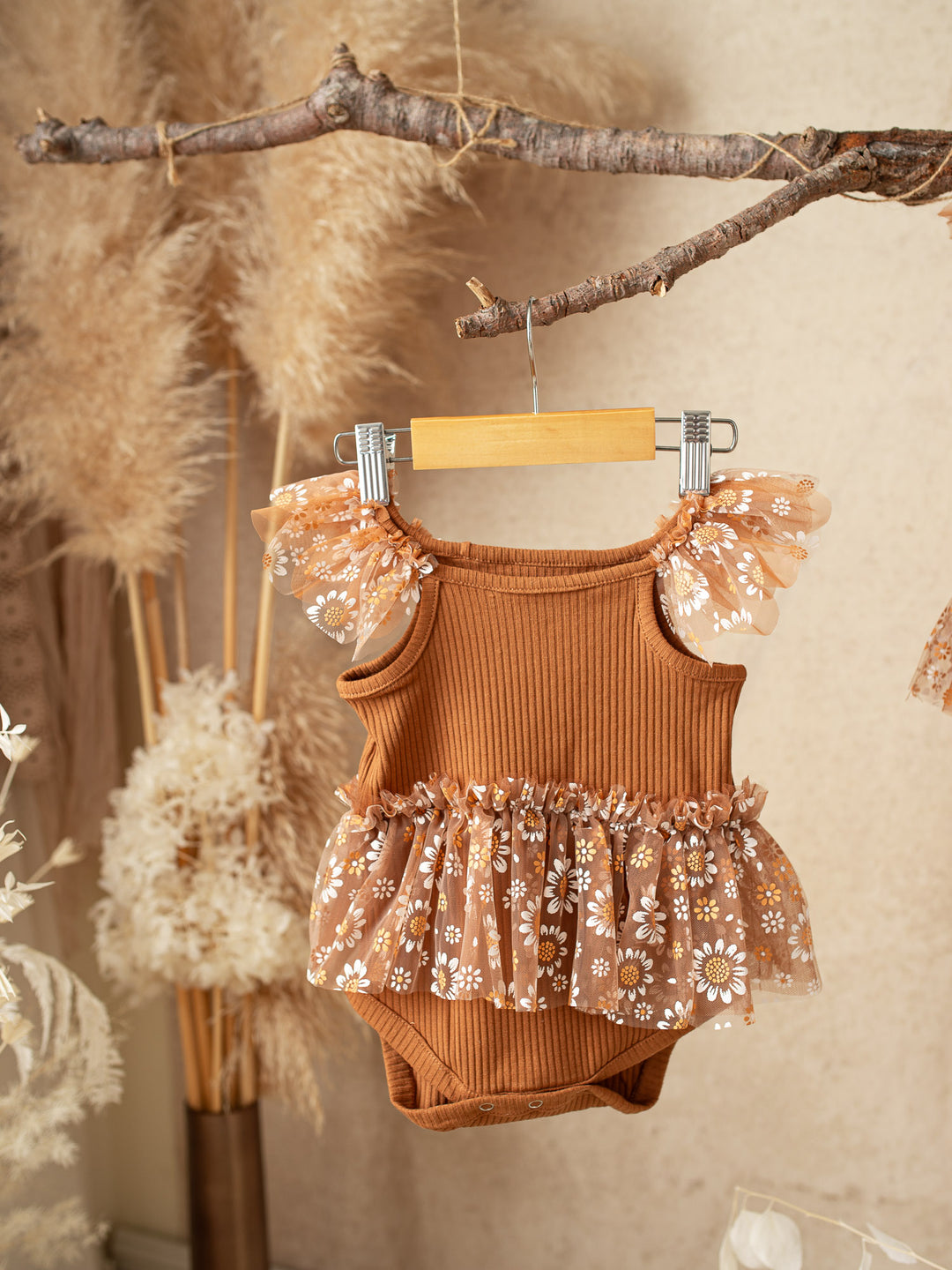 Toffee Daisy Bodysuit - Brown