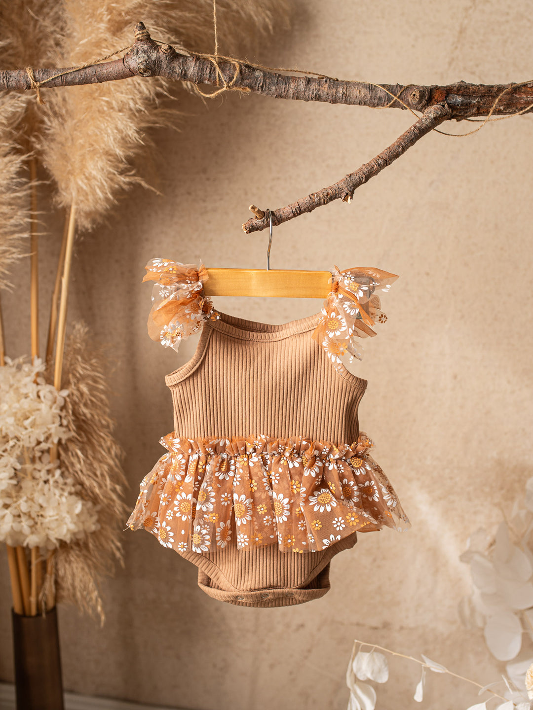 Toffee Daisy Bodysuit - Tan