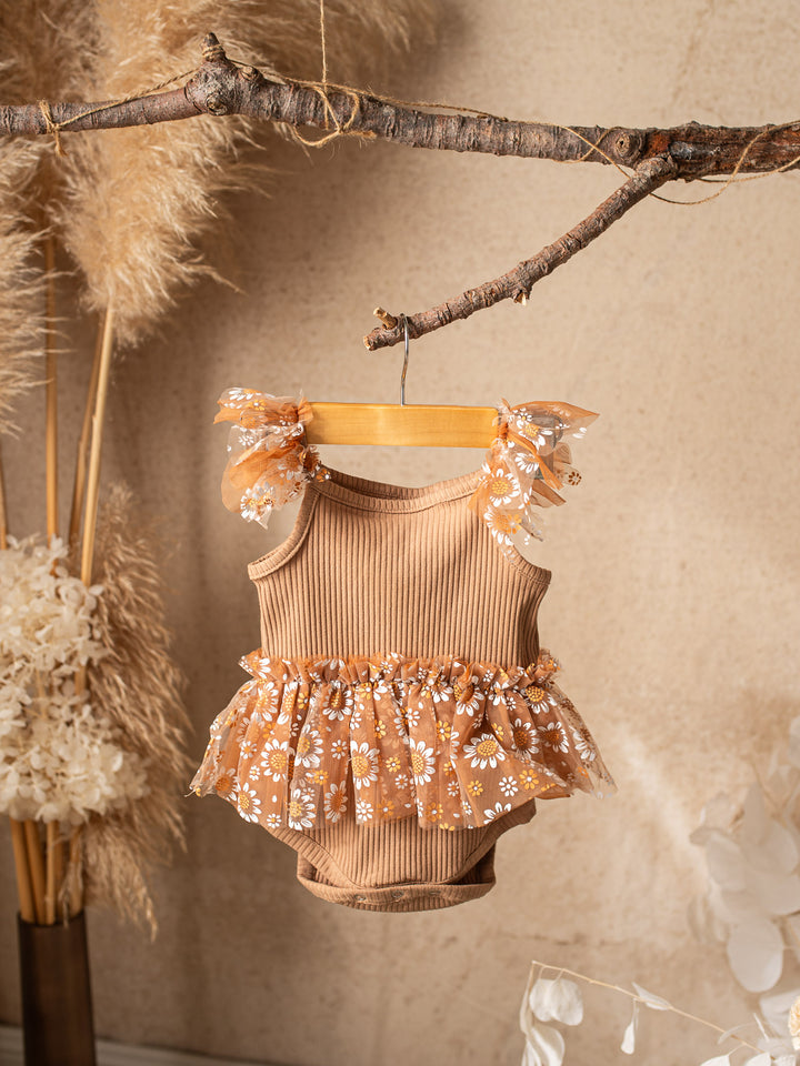 Toffee Daisy Bodysuit - Tan