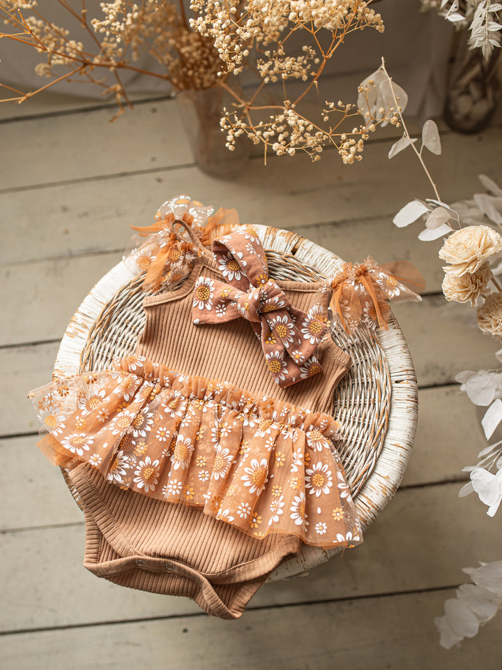 Toffee Daisy Bodysuit - Tan