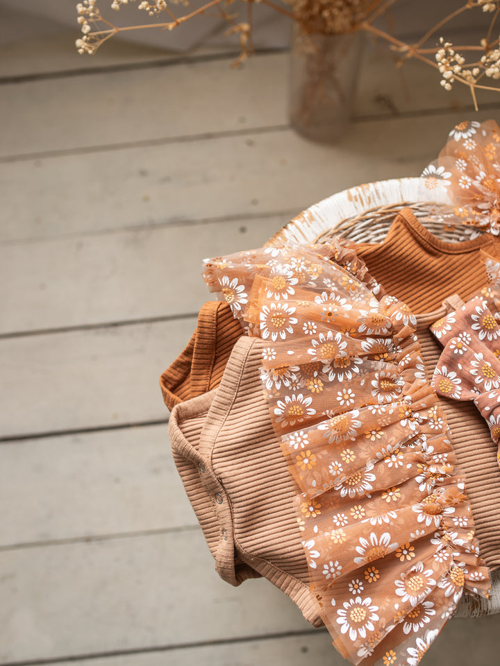 Toffee Daisy Bodysuit - Tan
