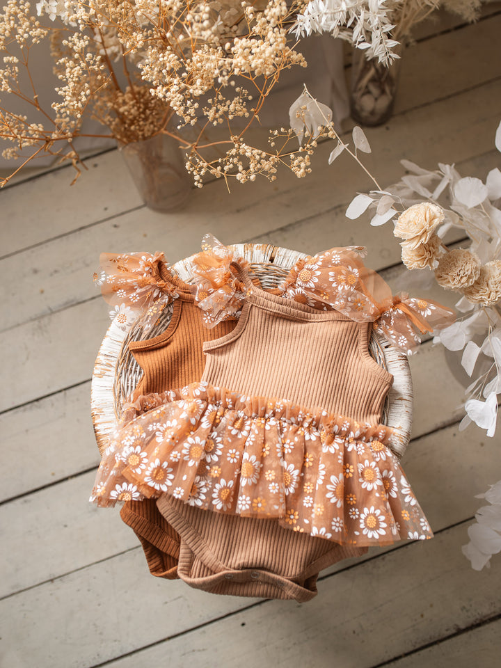 Toffee Daisy Bodysuit - Tan