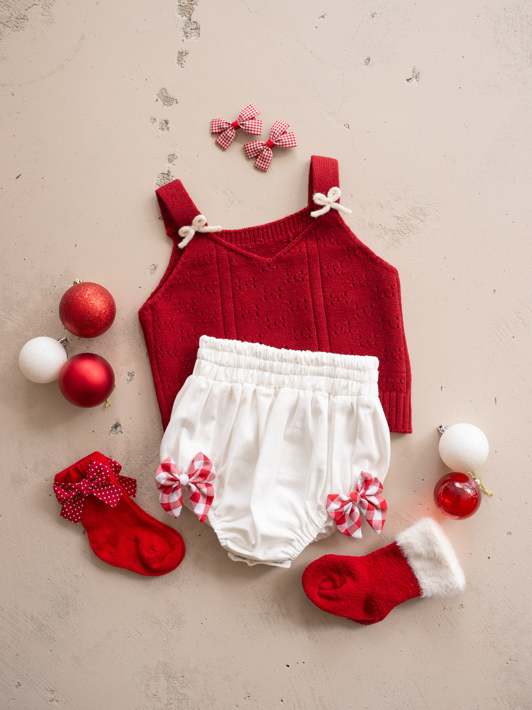 Cherry Pop Knitted Top - Deep Red