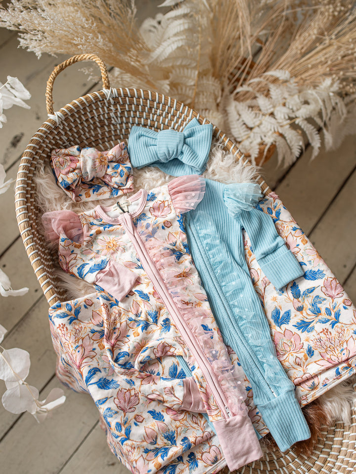 Something Blue Baby Swaddle - Porcelain