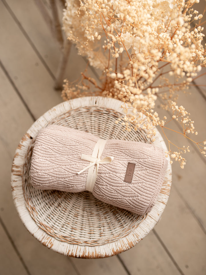 Snuggle Me - Knitted Baby Blanket - Beige