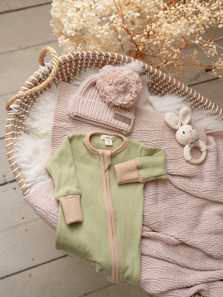 Snuggle Me - Knitted Baby Blanket - Beige