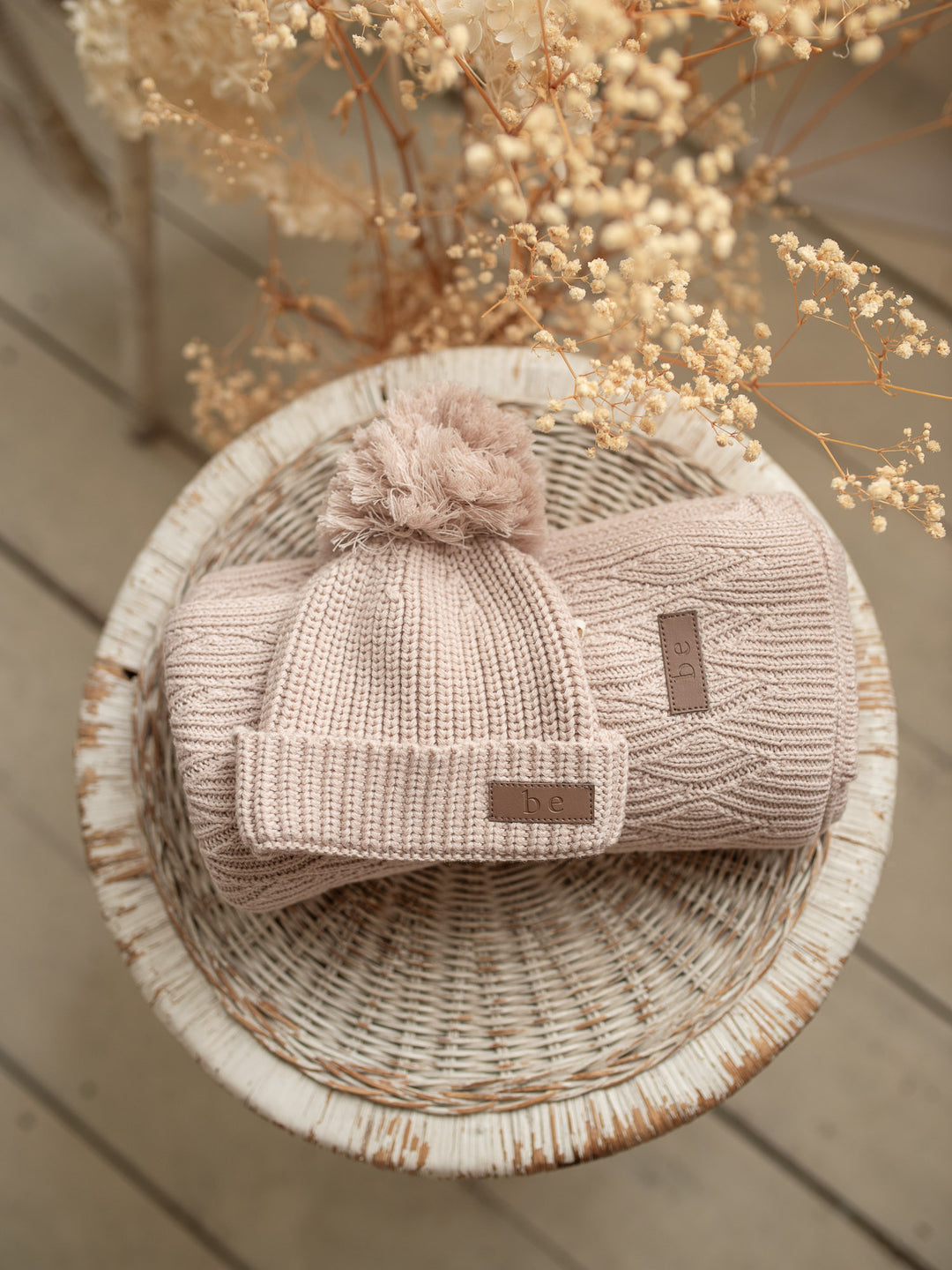 Snuggle Me - Knitted Baby Blanket - Beige