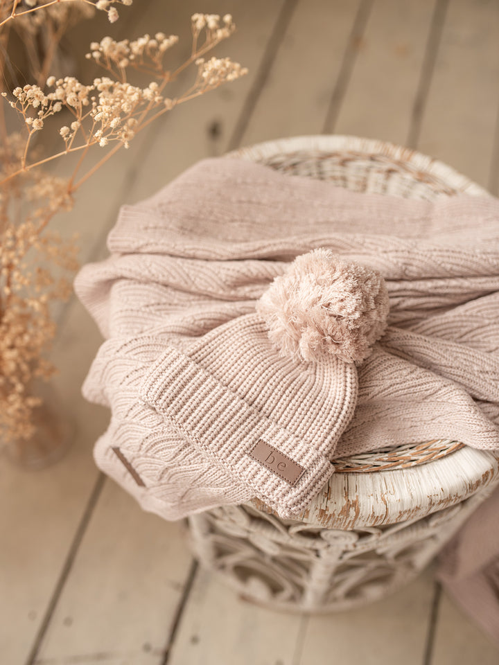 Snuggle Me - Knitted Baby Blanket - Beige