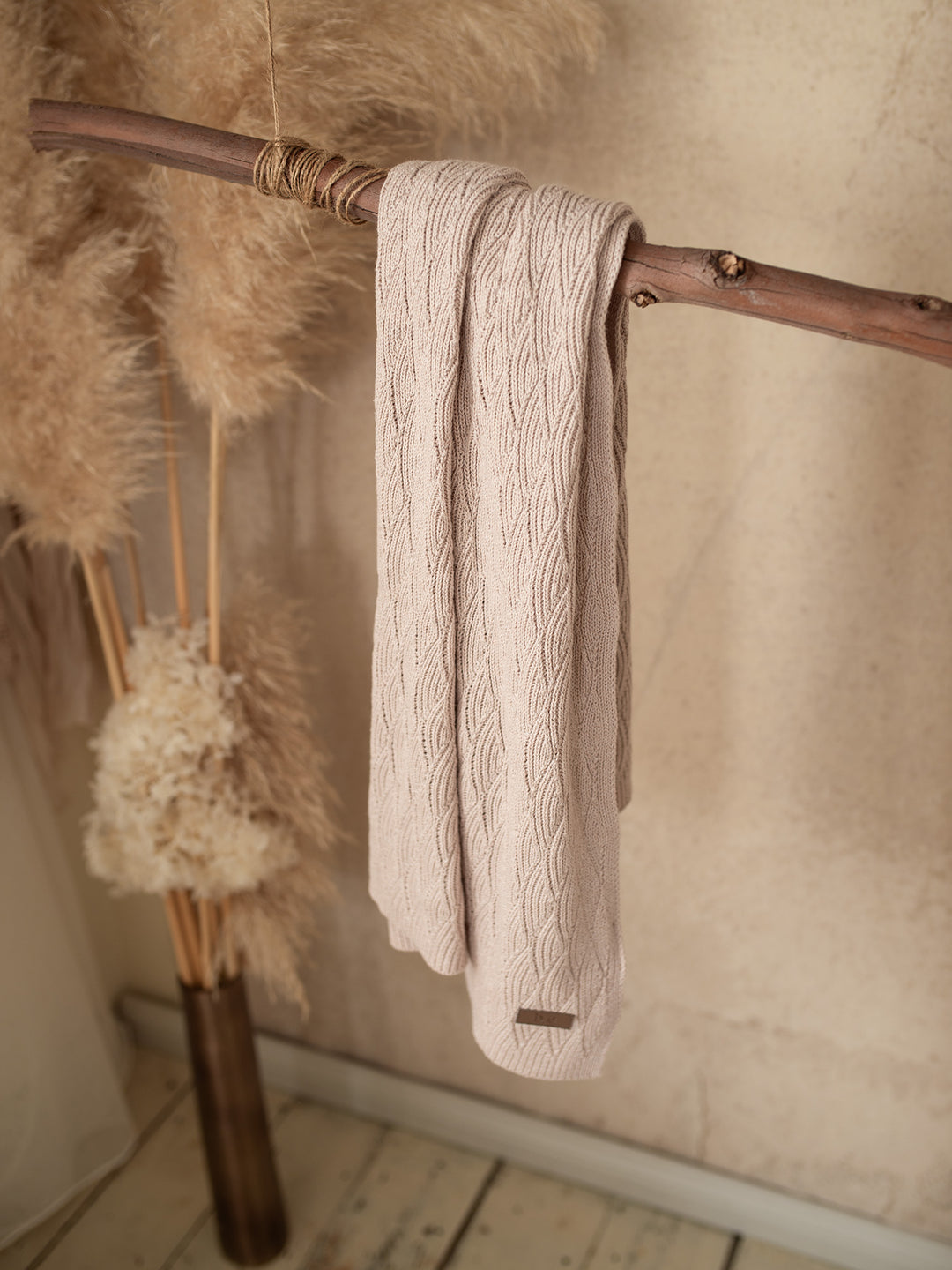 Snuggle Me - Knitted Baby Blanket - Beige