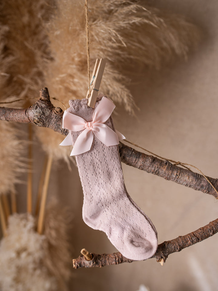 Belle Socks - 2 Pack White & Dusty Rose