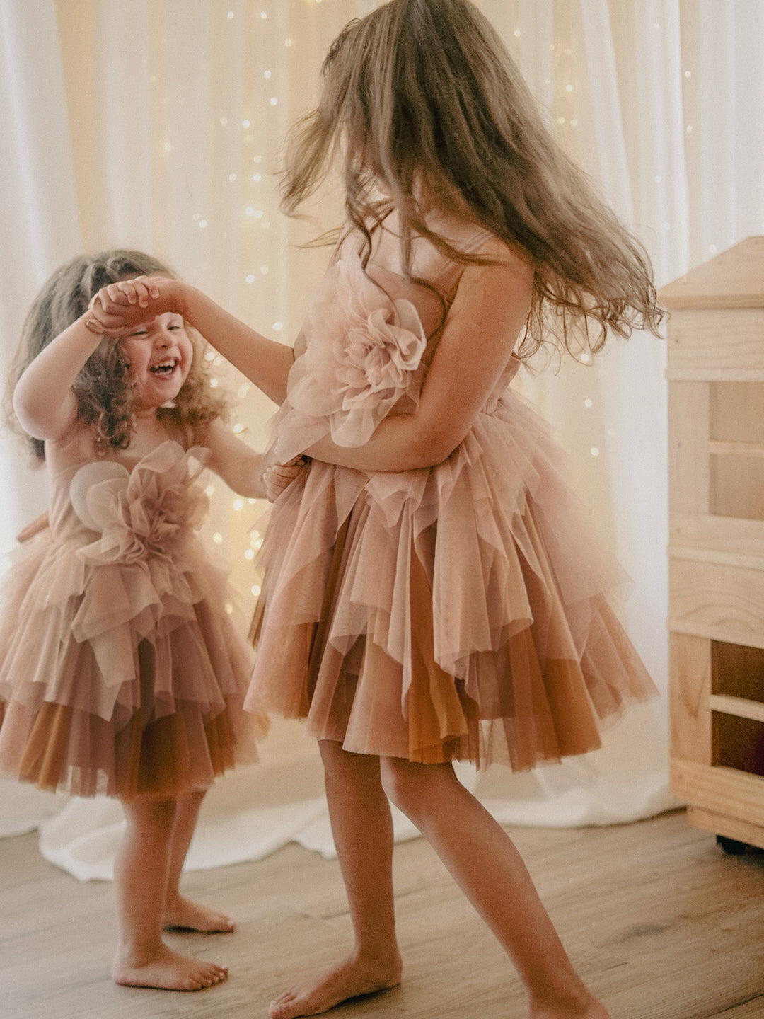 Caramel She's The One Flower Girl Dress