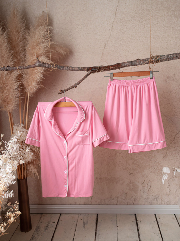 Cloud Bamboo Sleep Shorts for Mamas - Blush
