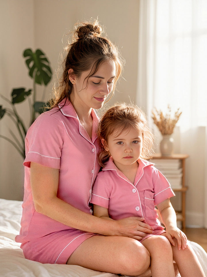 Cloud Bamboo Sleep Shorts for Mamas - Blush
