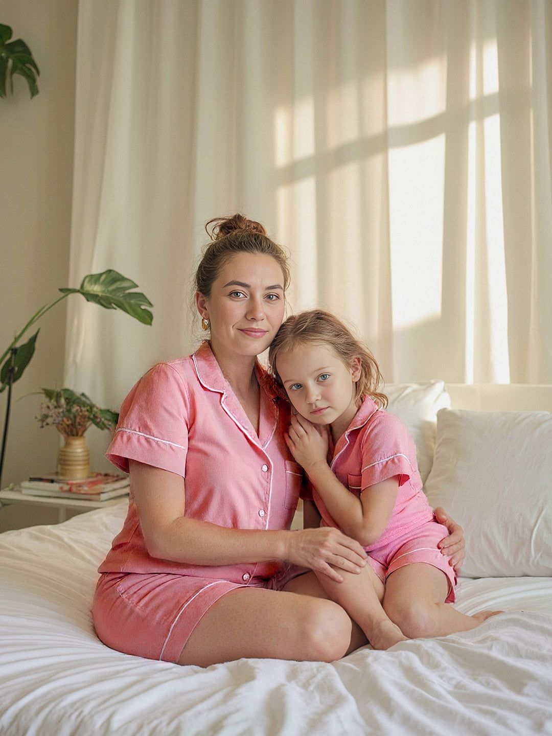 Cloud Bamboo Sleep Shorts for Mamas - Blush