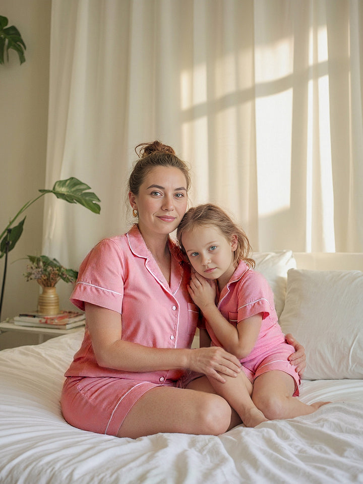 Cloud Bamboo Sleep Shorts for Mamas - Blush
