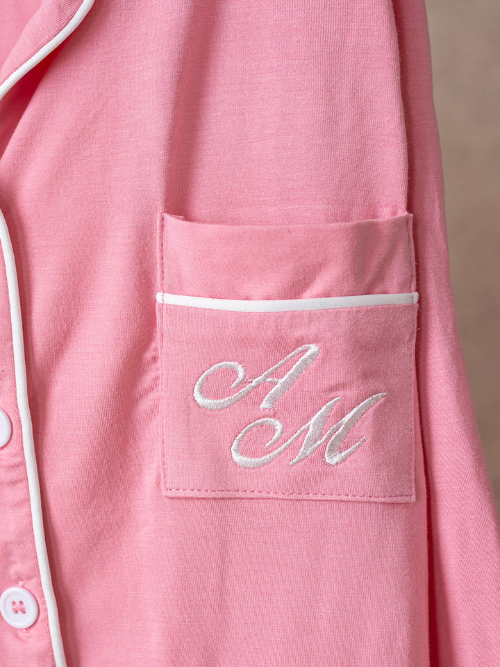 Cloud Bamboo Personalised Sleep Shirt for Kids - Short Sleeve Blush