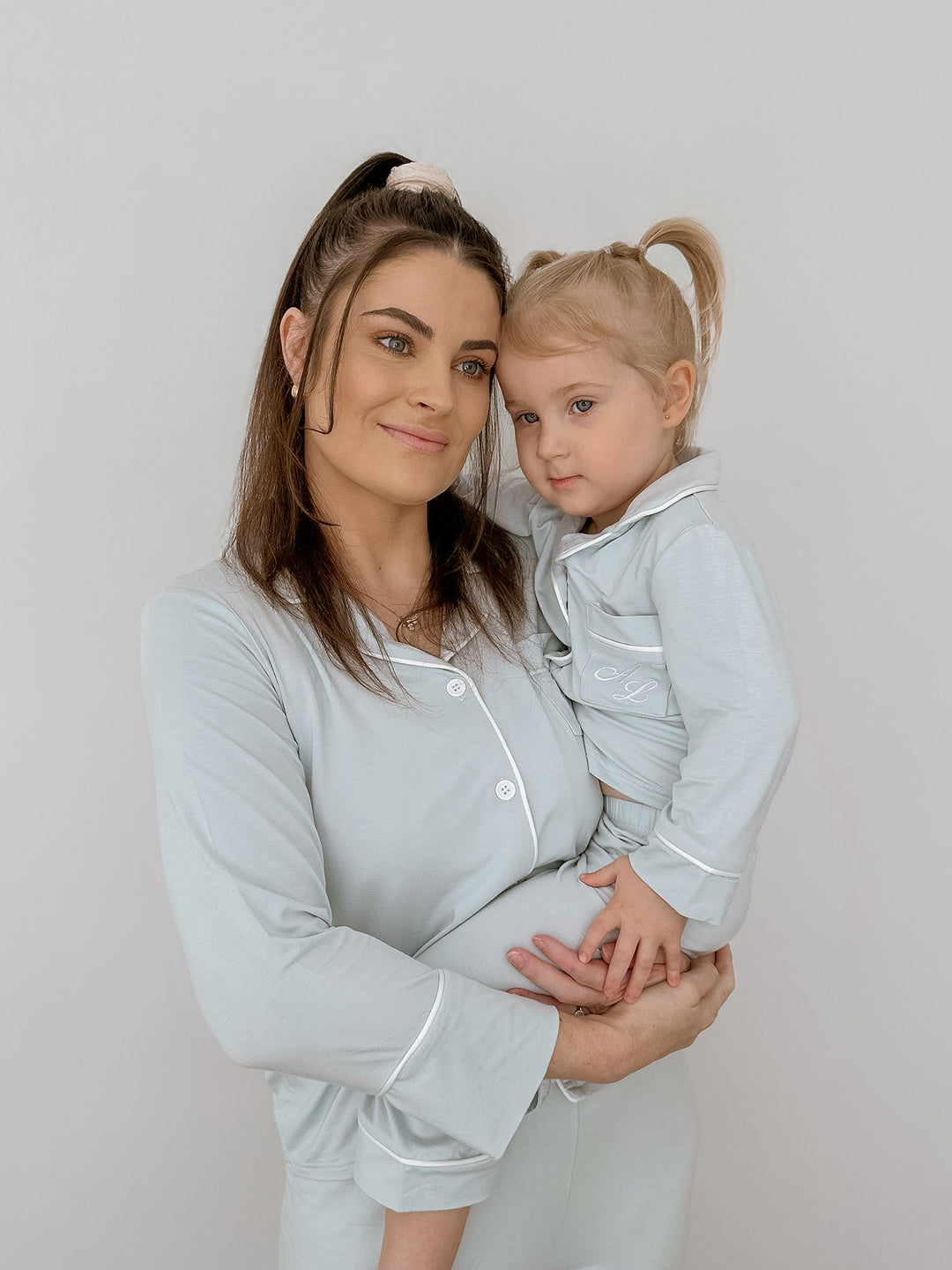 Cloud Bamboo Personalised Sleep Shirt for Kids - Long Sleeve Ice Blue