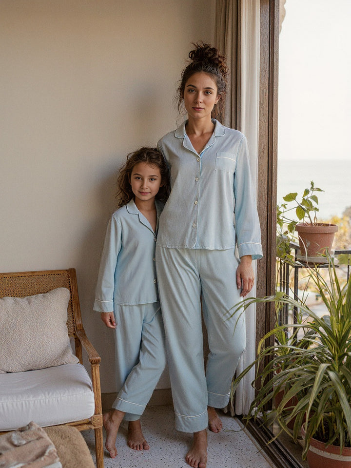 Cloud Bamboo Sleep Pants for Mamas - Ice Blue