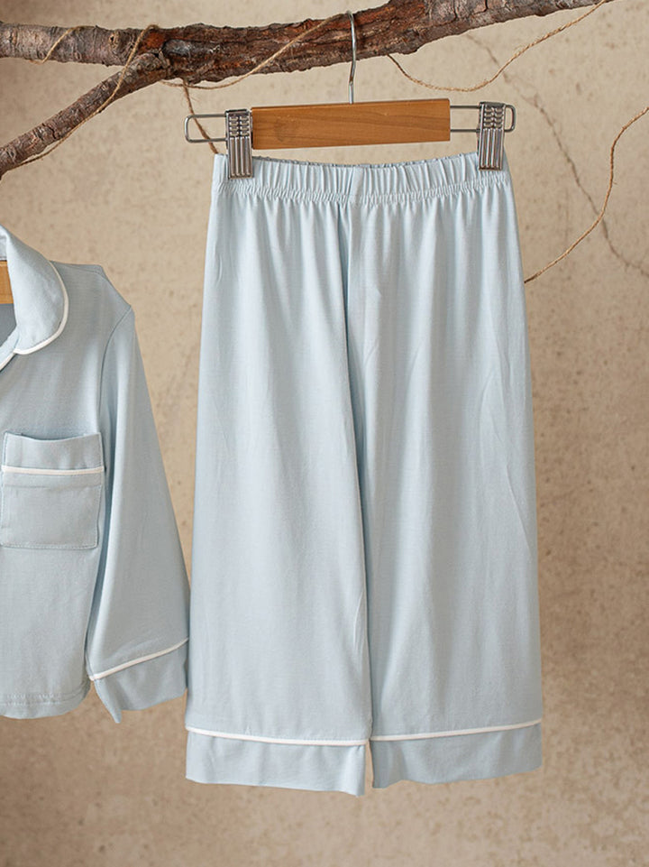 Cloud Bamboo Sleep Pants for Kids - Ice Blue