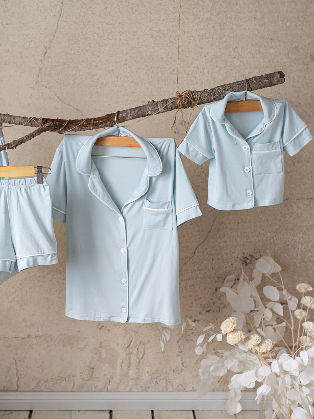 Cloud Bamboo Sleep Shirt for Mamas - Short Sleeve Ice Blue