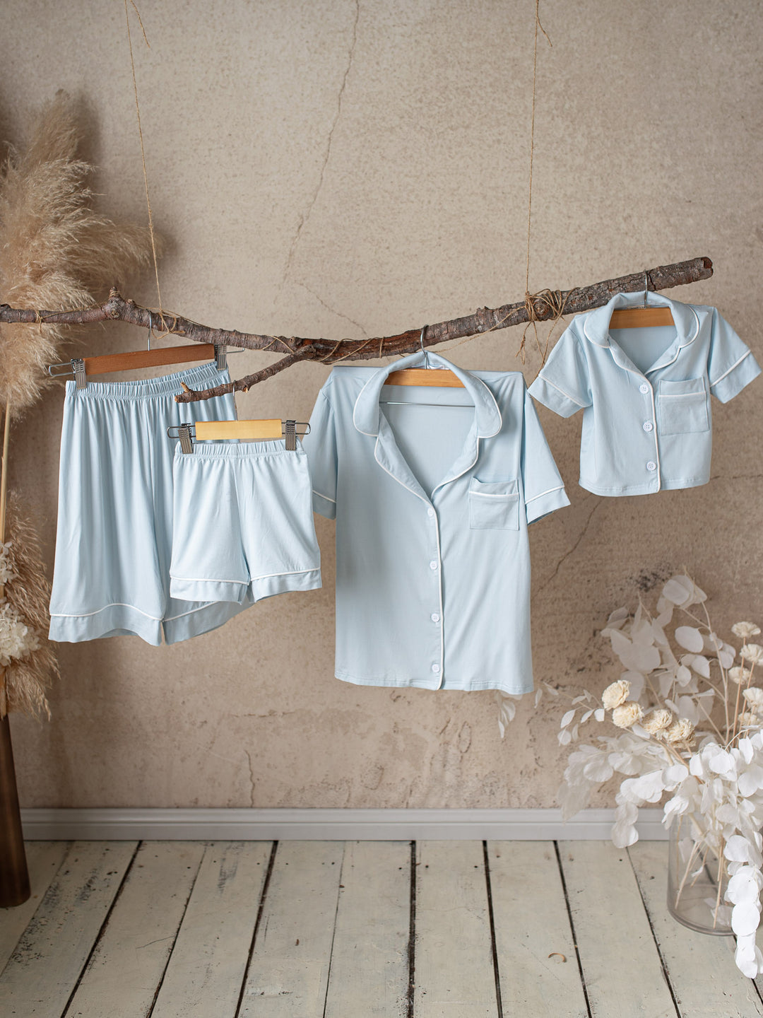 Cloud Bamboo Sleep Shirt for Mamas - Short Sleeve Ice Blue