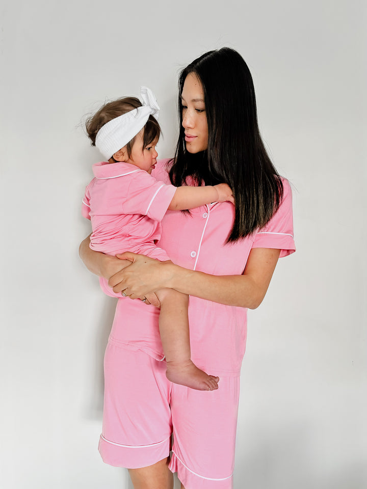 Cloud Bamboo Sleep Shorts for Mamas - Blush
