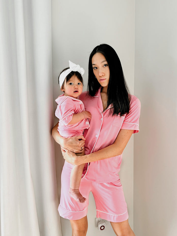 Cloud Bamboo Sleep Shorts for Mamas - Blush