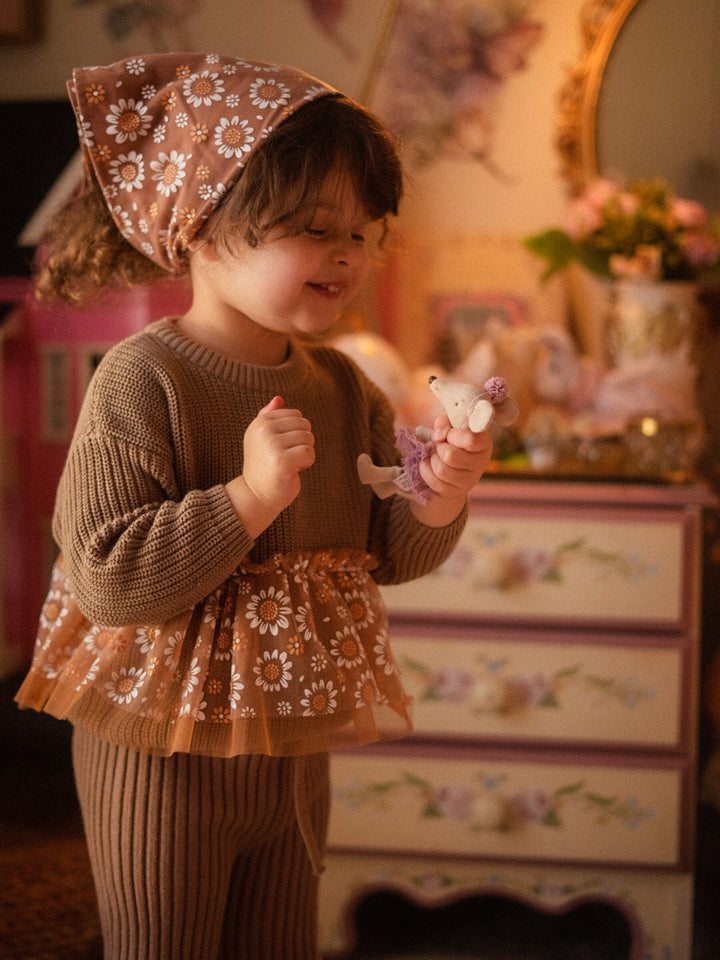 Toffee Daisy Sweater - Cocoa