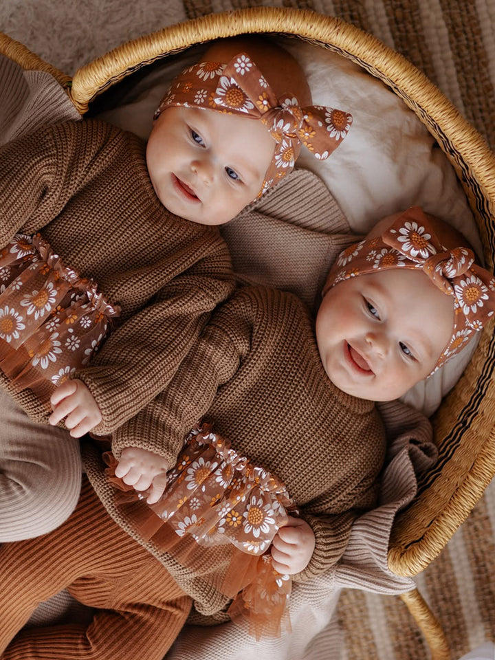 Toffee Daisy Sweater - Cocoa