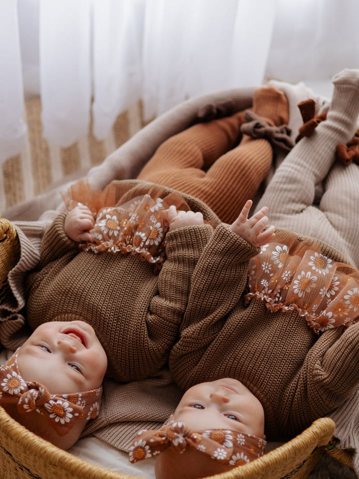 Toffee Daisy Sweater - Cocoa