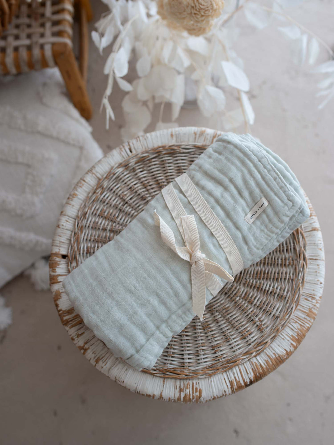 Lullaby - Lux Muslin Gauze Blanket - Seafoam