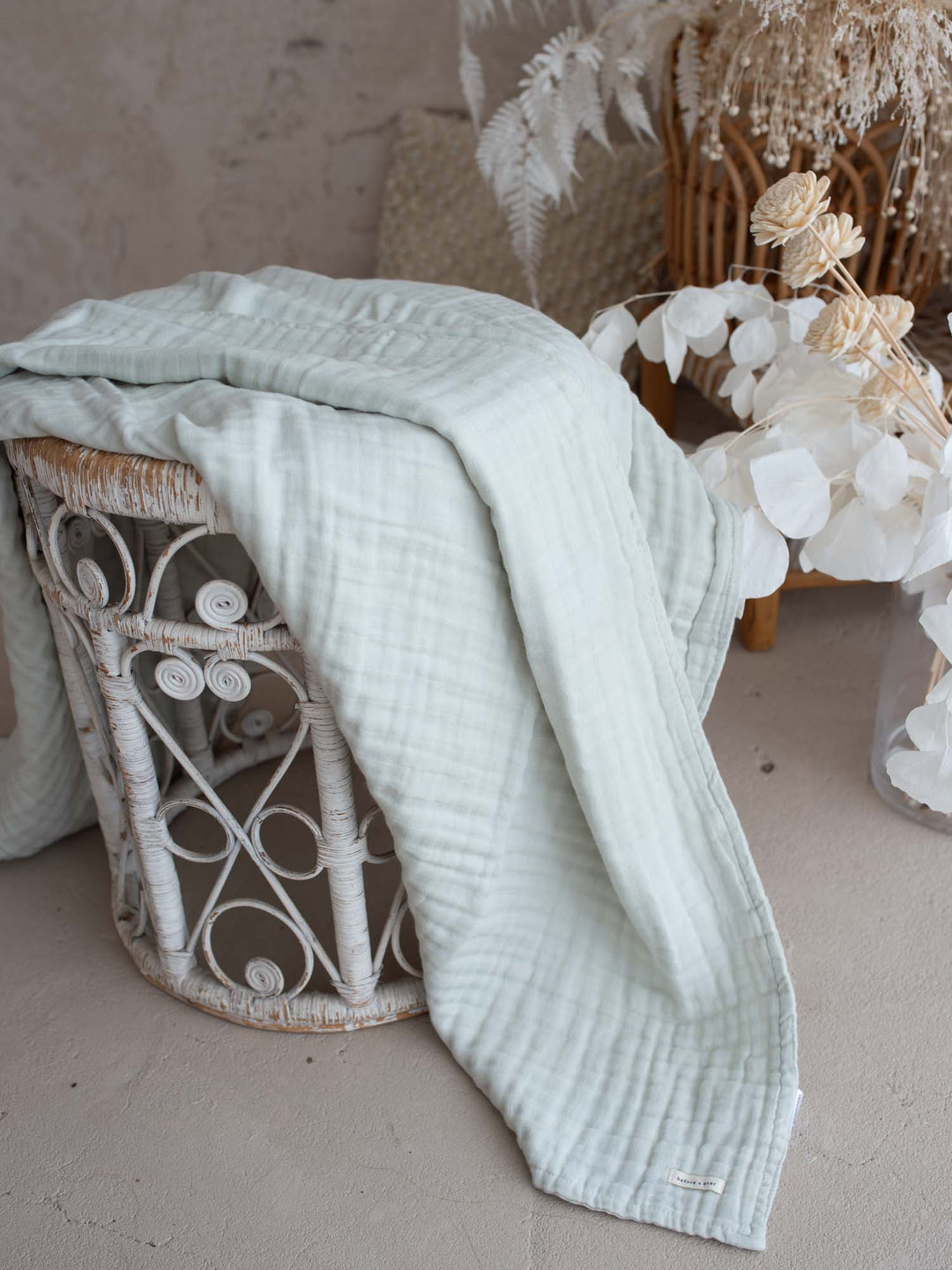 Lullaby - Lux Muslin Gauze Blanket - Seafoam