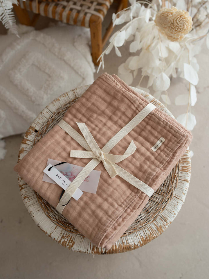 Lullaby - Lux Muslin Gauze Blanket - Tan