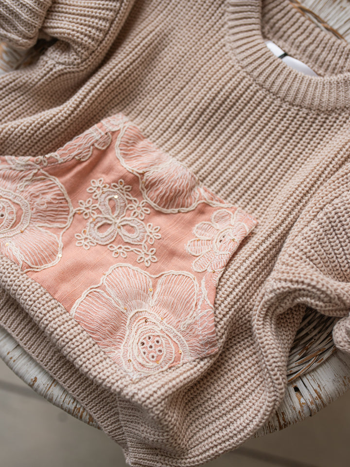 Lace Story Sweater - Oatmeal
